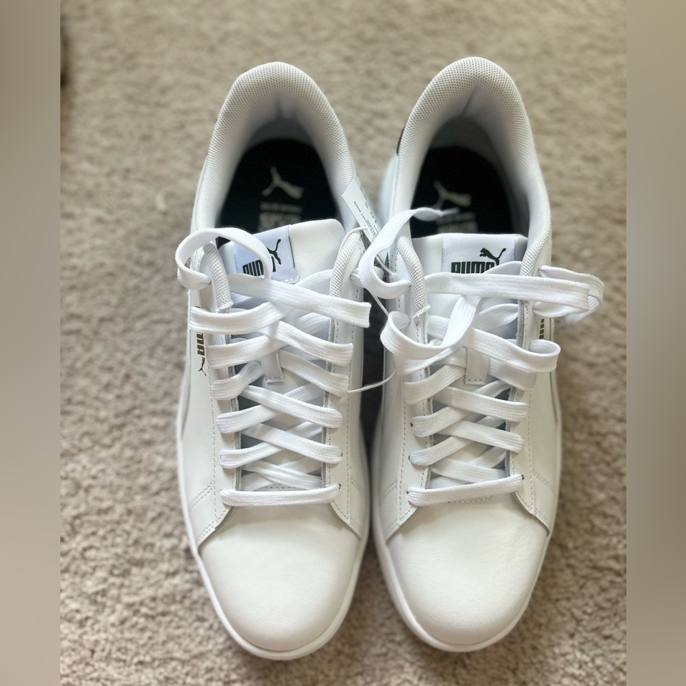 Men’s Puma White Leather Sneakers - Picture 2 of 4